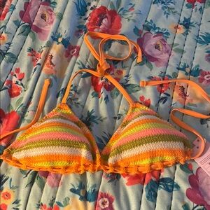 Colorful Striped Bikini Top